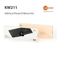 Lecoo KW211 Kablosuz Türkçe Q Klavye & Mouse Set Siyah