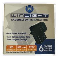 WINLIGHT KADEMELİ AYARLI ADAPTÖR (6 FARKLI GİRİŞ) 500MAH